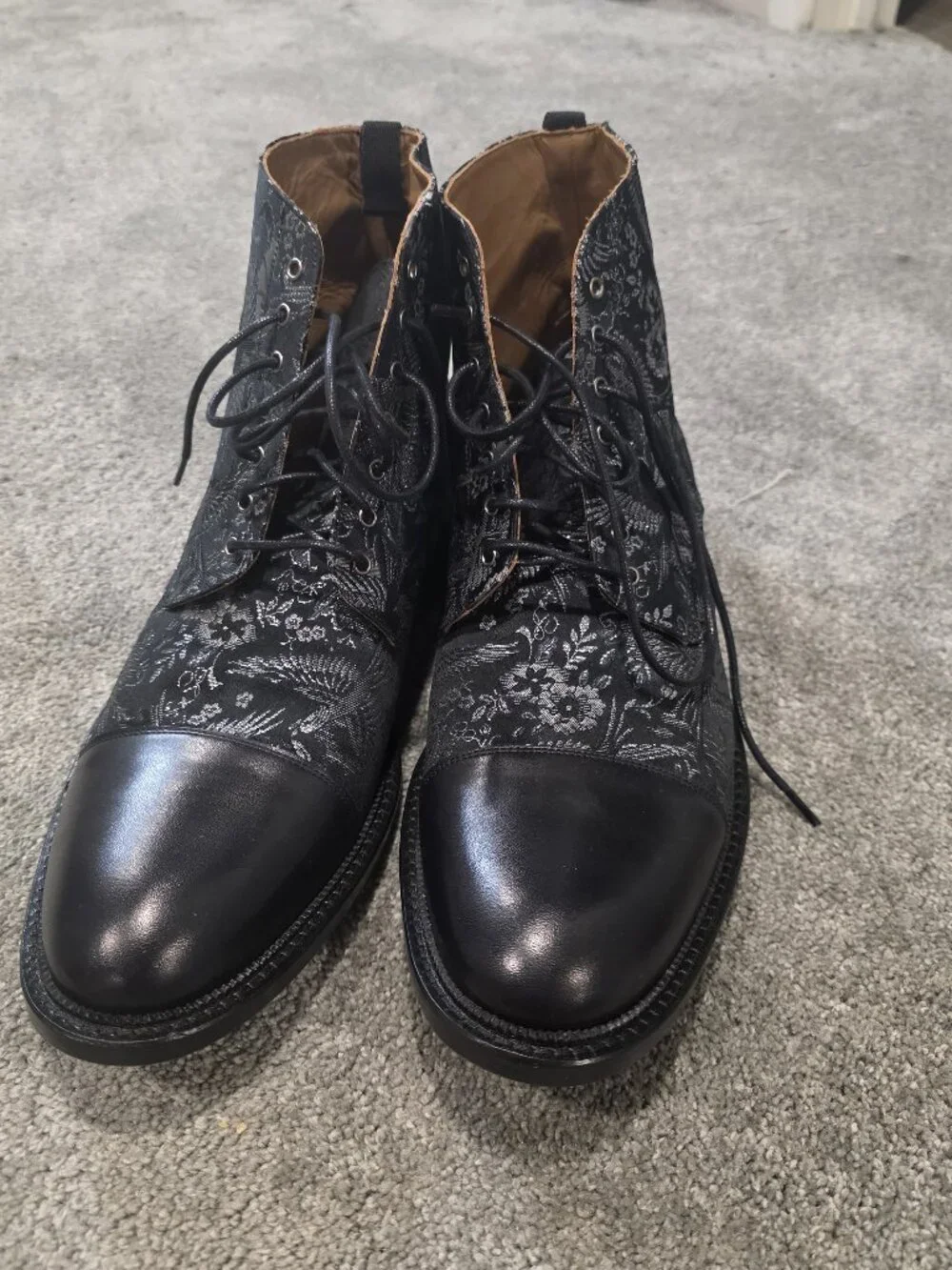 Black Leather with Silver Accents Taft Boots Mens size 13
